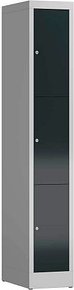 Thumbnail - ClassiX Schließfachschrank anthrazit, lichtgrau X-520318, 3 Schließfächer 31,0 x 50,0 x 180,0 cm