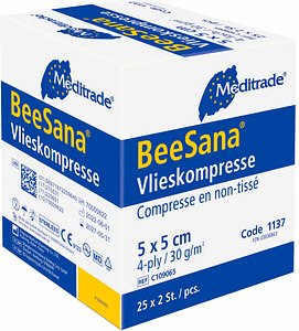 Meditrade® Vlies-Kompressen BeeSana® 1137 weiß 5,0 x 5,0 cm, 50 St.