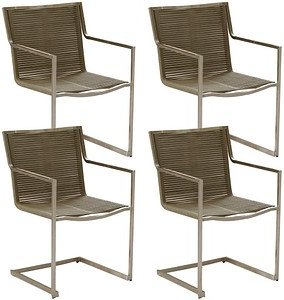 Thumbnail - Garden Pleasure Gartenstühle mit Armlehnen SIENNA taupe, 4 St.