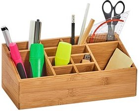 Zeller Schreibtisch-Organizer natur Bambus 12 Fächer 25,4 x 12,0 x 10,0 cm