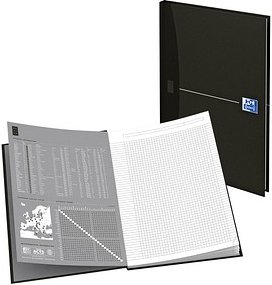 OXFORD Notizbuch Office Essentials DIN A5 kariert, schwarz Hardcover 192 Seiten, 1 St.