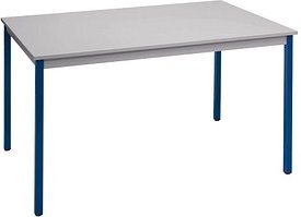 SODEMATUB Mehrzwecktisch lichtgrau, blau rechteckig, Vierkantrohr blau, 120,0 x 80,0 x 74,0 cm