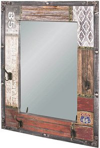 HAKU Möbel Wandgarderobe 28955 Motiv Holz 4 Haken 55,0 x 75,0 cm