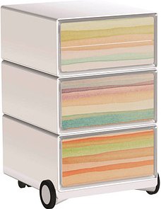 PAPERFLOW easyBox Colour Rollcontainer weiß, bunt 61643 4 Auszüge 39,0 x 43,6 x 64,2 cm