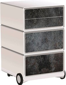 PAPERFLOW easyBox Industrial Rollcontainer weiß, bunt 4 Auszüge 39,0 x 43,6 x 64,2 cm