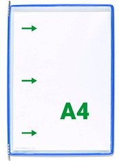 Thumbnail - tarifold Sichttafeln DIN A4 blau, Öffnung seitlich, 20 St.
