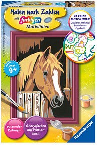 Thumbnail - Ravensburger Malen-nach-Zahlen Pferd im Stall mehrfarbig
