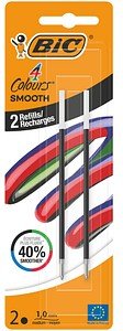 BIC 4 Colours Smooth Kugelschreibermine M schwarz, 2 St.