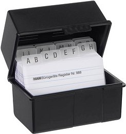 Thumbnail - HAN A8 Karteikasten DIN A8 für 200 Karteikarten schwarz mit Deckel