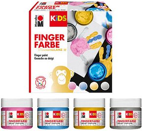 Thumbnail - Marabu KiDS Sternenglanz Fingerfarben farbsortiert, 4 St.