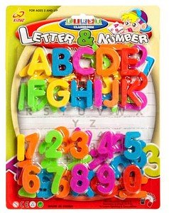 Thumbnail - ALLboards Buchstaben und Zahlen Magnete farbsortiert, Kunststoff, 48 St.