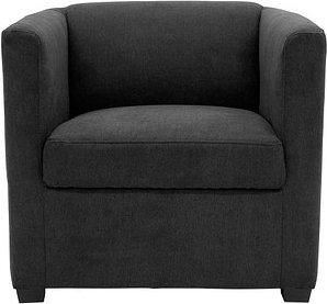 DOMO Collection Sessel BOB dunkelgrau schwarz Stoff, 1 St.