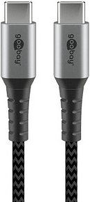 Thumbnail - goobay USB C Kabel 2,0 m schwarz, grau, 1 St.