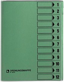 bene Ordnungsmappe 12 Fächer grün