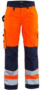 Thumbnail - BLAKLÄDER® Damen Warnschutzhose 7155 orange, marine Größe 50