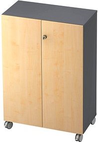 HAMMERBACHER Aktenschrank Profi, V238T3RA/G/3/SG graphit, ahorn 2 Fachböden 80,0 x 42,0 x 117,2 cm