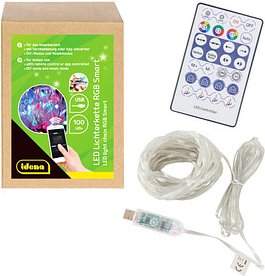 Idena 100er Smart LED Lichterkette transparent 12,0 m