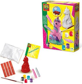 SES Creative® Gipsgießen-Set Glitzer Einhorn mehrfarbig