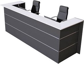 Kerkmann Empfangstheke BARI U-Form, anthrazit, weiß 300,0 x 95,0 x 108,0 cm