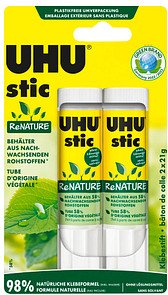 2 UHU stic ReNATURE Klebestifte 2x 21,0 g
