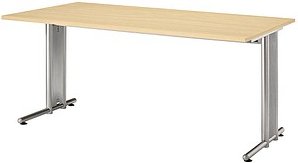 HAMMERBACHER NS16 Schreibtisch ahorn rechteckig, C-Fuß-Gestell silber 160,0 x 80,0 cm