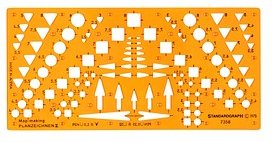 STANDARDGRAPH Zeichenschablone Planzeichen II 7358 orange