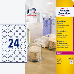 Thumbnail - 600 AVERY Zweckform Folienetiketten transparent 40,0 x 40,0 mm