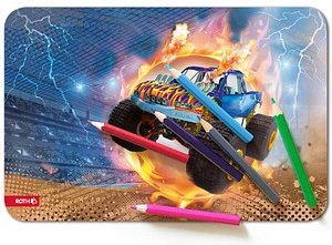 Thumbnail - ROTH Schreibtischunterlage Monstertruck bunt Kunstleder 59,0 x 39,0 cm, 1 St.