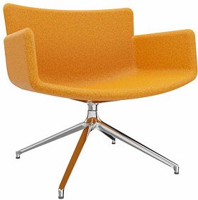 fm Sessel LODUS orange chrom Stoff 86,0 x 86,0 x 80,0 cm, 1 St.