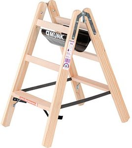 MUNK Stehleiter beidseitig 33806 natur 2x 3 Sprossen, H: 97,0 cm