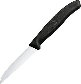 VICTORINOX Kochmesser silber, schwarz glänzend, poliert, Klinge: 8,0 cm, 1 St.