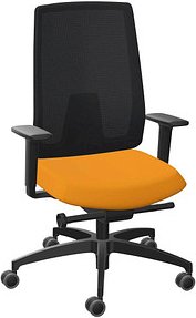 Dauphin Bürostuhl Indeed mesh Stoff orange, Gestell schwarz