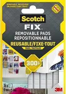 Scotch FIX™ REMOVABLE PADS doppelseitige Klebepads für max. 300,0 g 11,0 x 15,0 mm, 36 St.