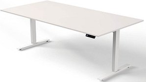 Thumbnail - Kerkmann Move 3 elektrisch höhenverstellbarer Schreibtisch weiß rechteckig, T-Fuß-Gestell weiß 200,0 x 100,0 cm
