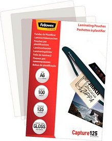 100 Fellowes Capture125 Laminierfolien glänzend für A6 125 micron