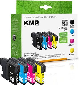 Thumbnail - KMP B78V schwarz, cyan, magenta, gelb Druckerpatronen kompatibel zu brother LC-1100VALBP, 4er-Set