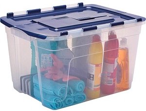 3 Bankers Box Aufbewahrungsboxen 55,0 l transparent, blau 43,0 x 59,0 x 35,0 cm