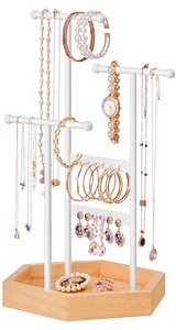 SONGMICS Schmuckständer weiß, natur 20,5 x 18,0 x 36,0 cm, 1 St.