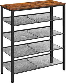 VASAGLE Schuhregal braun, schwarz 75,0 x 28,0 x 93,0 cm, 1 St.