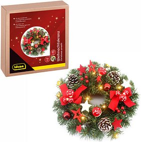 Idena Weihnachtskranz LED Dekoleuchte grün