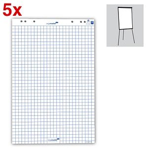 Thumbnail - Legamaster Flipchart-Papier kariert 65,0 x 98,0 cm, 20 Blatt, 5 Blöcke