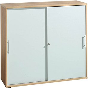 Thumbnail - HAMMERBACHER Schiebetürenschrank, V1753S/N/S/RE nussbaum, silber 2 Fachböden 120,0 x 40,0 x 110,0 cm