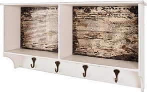 HAKU Möbel Wandgarderobe 89961 Motiv Holz 4 Haken 65,0 x 40,0 cm