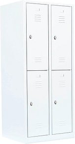 Thumbnail - LÜLLMANN Spind signalweiß 523227, 4 Schließfächer 80,0 x 50,0 x 180,0 cm