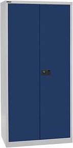 BISLEY Stahlschrank HC782S4G505 lichtgrau, oxofordblau 4 Fachböden 91,4 x 50,0 x 195,0 cm, aufgebaut, 1 St.