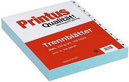 Printus Trennblätter DIN A4 0-9 blau, 250 g/qm, 100 St.