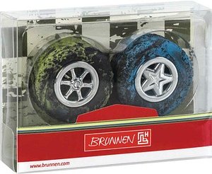 BRUNNEN Radiergummi Fast Wheels schwarz/grün, schwarz/blau, 2 St.