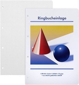 Ringbucheinlagen A4 kariert, 50 Blätter, 10 Satz