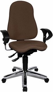 Topstar Bürostuhl Sitness® 10, SI59U G08 Stoff braun, Gestell chrom