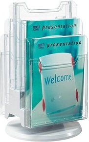 Exacompta Tischprospekthalter DESK-TOWER grau DIN A4 6 Fächer